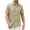 Beige, variant on Chiccall Mens Cotton Linen Button Down Shirts Casual Solid Short Sleeve Summer Beach Shirts Tops Beige