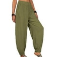 thumbnail image 3 of Niuer Plus Size Linen Pants For Women Summer Loose Pants Oversized Harem Trousers Loungewear, 3 of 4