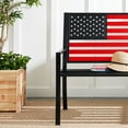 thumbnail image 3 of Best Choice Products Indoor Outdoor Steel Garden Bench w/ American Flag Backrest, 790lb Capacity - Black/Red, 3 of 6