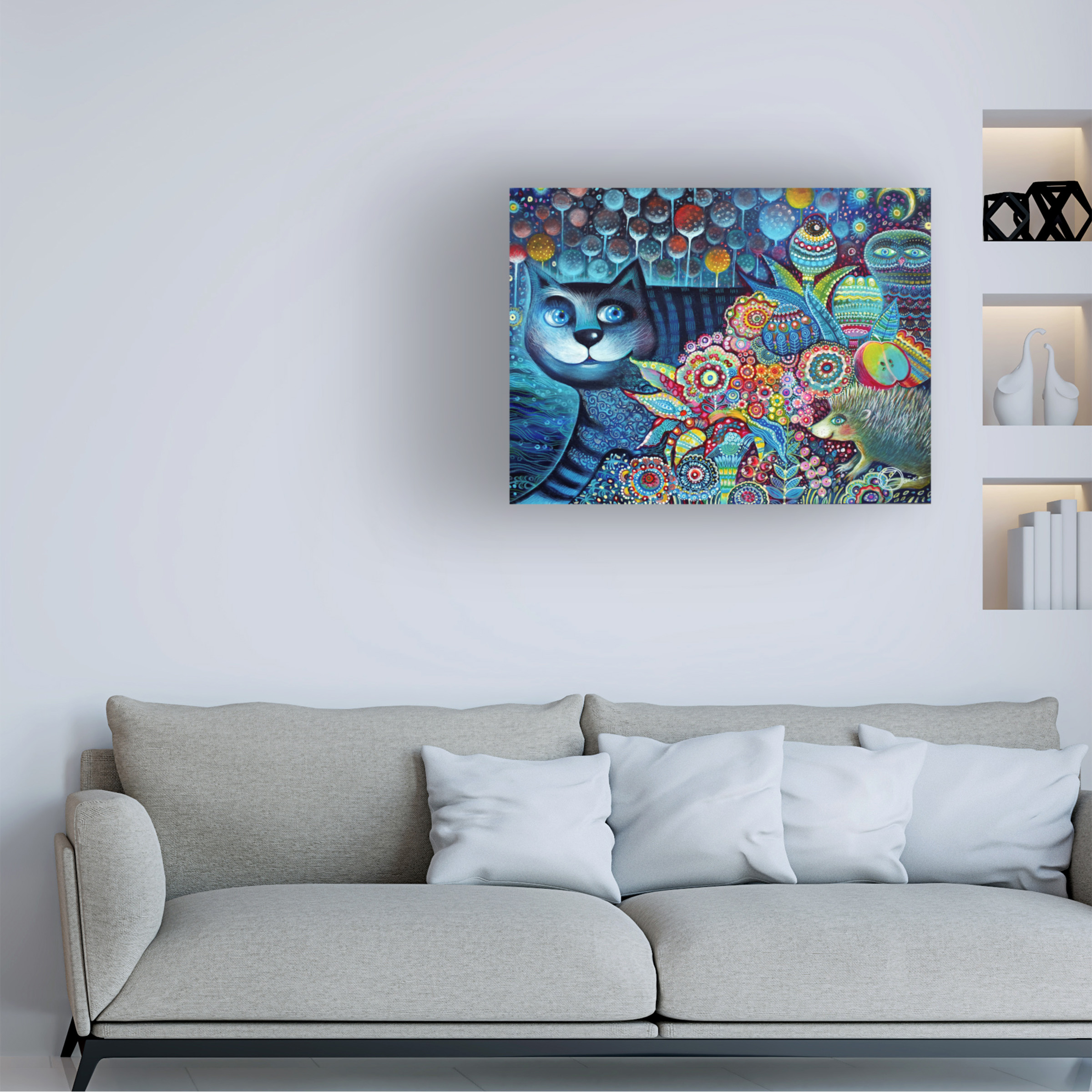 Trademark Fine Art 'Indigo Cat' Canvas Art by Oxana Ziaka