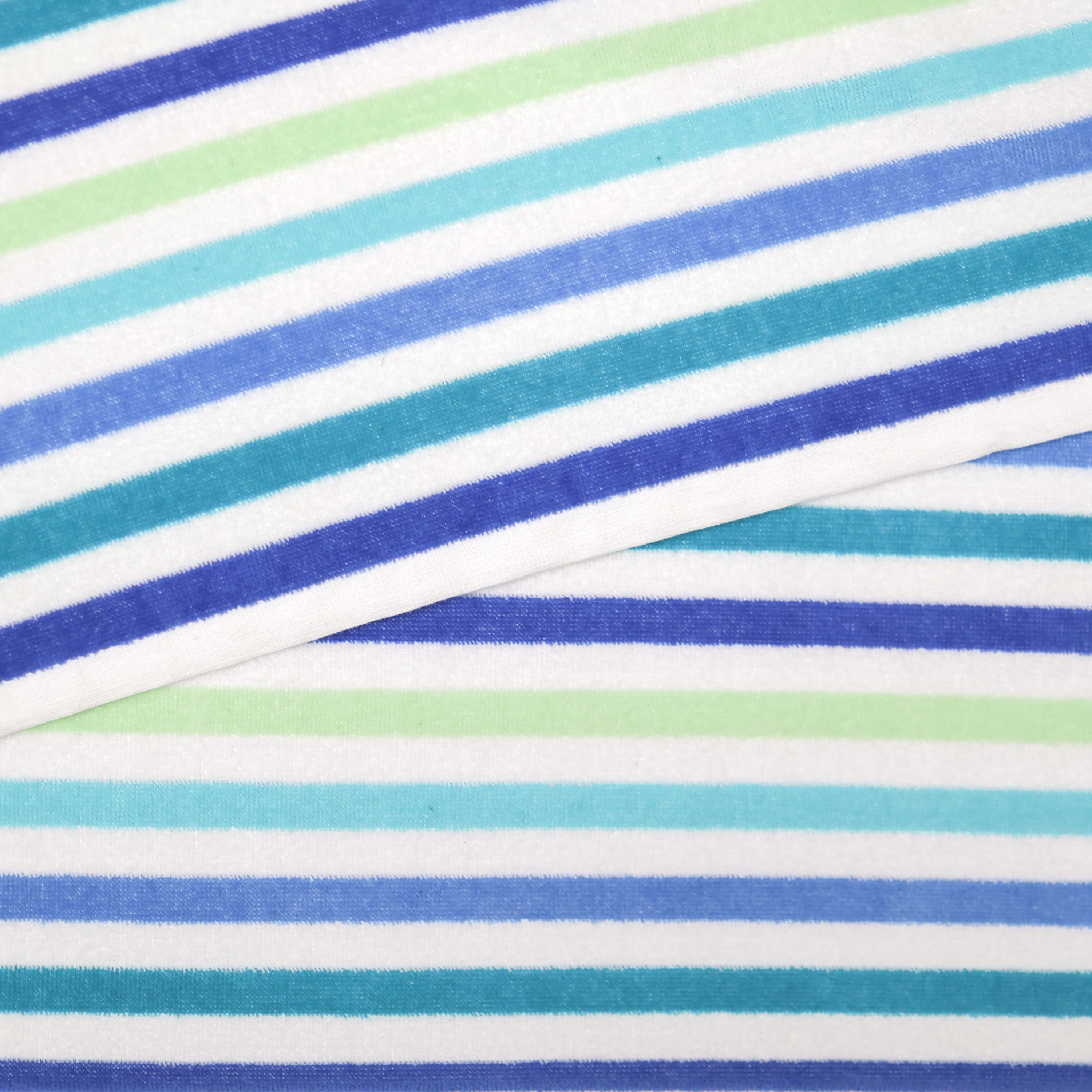 Mainstays Everyday Yarn Dyed Cool Breton Stripe Cotton-Blend Velour Beach Towel, 30 in x 60 in, 2 Pack