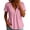Pink——Back to Shool Outfits for Women, variant on Womens Babydoll Tops Short Sleeve V Neck Cotton Linen Tunics Casual Rolled Up Flowy Blouses Blue L