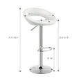 thumbnail image 2 of Patiojoy 2 Pcs Tabourets de Bar en Cuir PU Chaises de Comptoir de Cuisine Réglables Blanches, 2 of 5