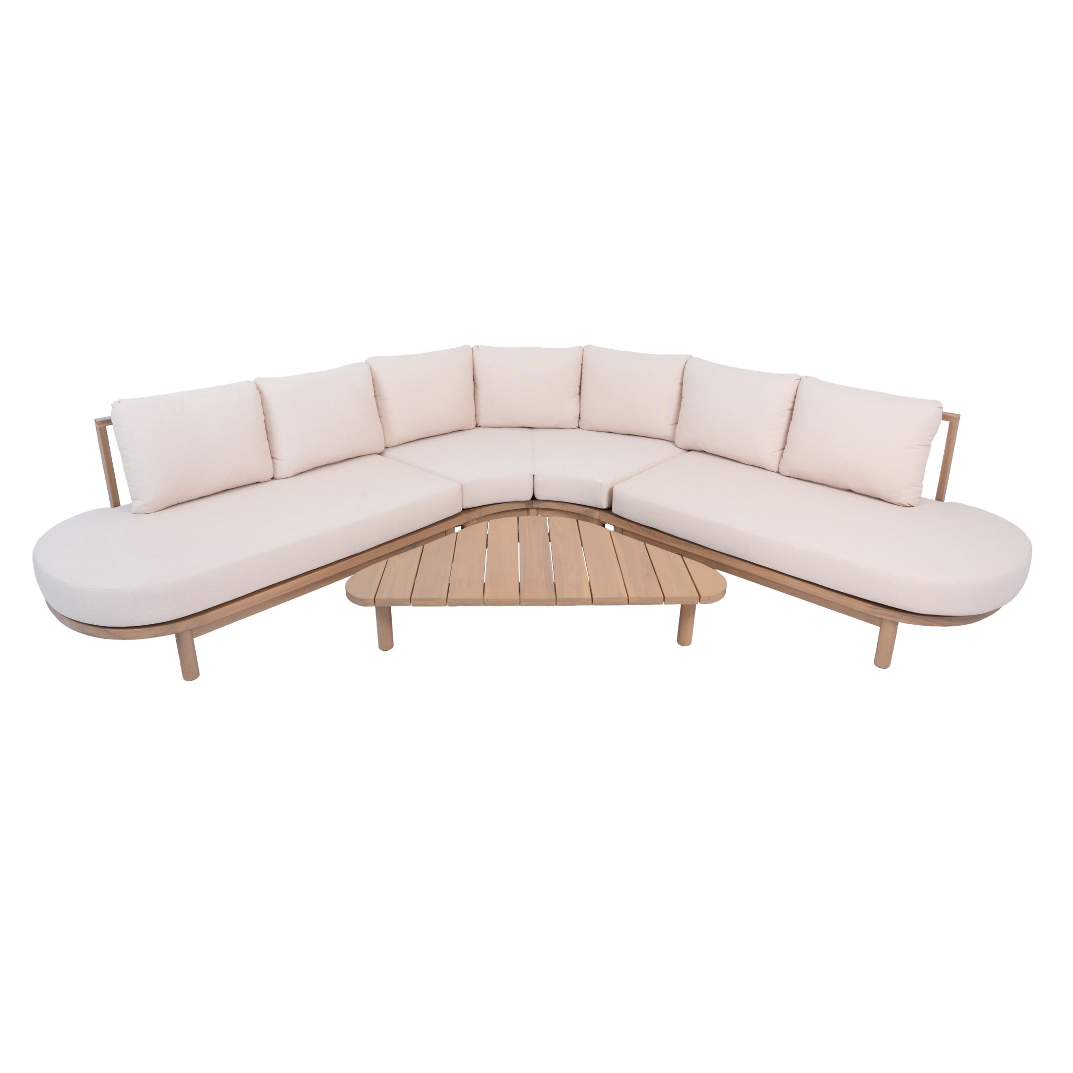 Christopher Knight Home Modern Outdoor Conversation Set with Table and Cushions, Beige+Brown