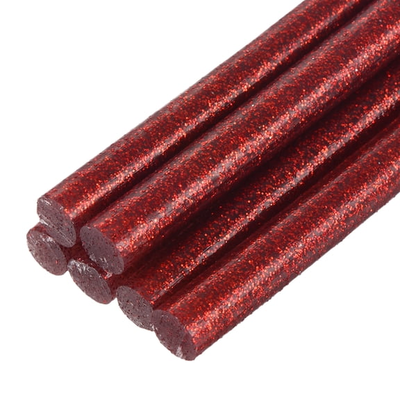 Uxcell Mini Hot Glue Sticks for Glue Gun 0.27" x 4" Glitter Red 6Pcs
