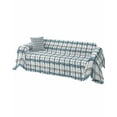 thumbnail image 2 of Buffalo Plaid Blue Sofa Covers for 3 Cushion,Washable Couch Cover for Sectional Sofa Slipcoverwith Tassel,Shabby Chic Grid Gingham Lattice Loveseat Covers Futon Cover Throw Blanket 71''x118'', 2 of 8