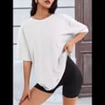 thumbnail image 4 of Camisetas de Gran Tamaño para Mujer, Corte Holgado, Cuello Redondo, Corta, Blusa Informal de Verano, Camiseta Básica Y2K para Playa XL, 4 of 7