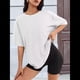 thumbnail image 4 of Camisetas de Gran Tamaño para Mujer, Corte Holgado, Cuello Redondo, Corta, Blusa Informal de Verano, Camiseta Básica Y2K para Playa M, 4 of 7