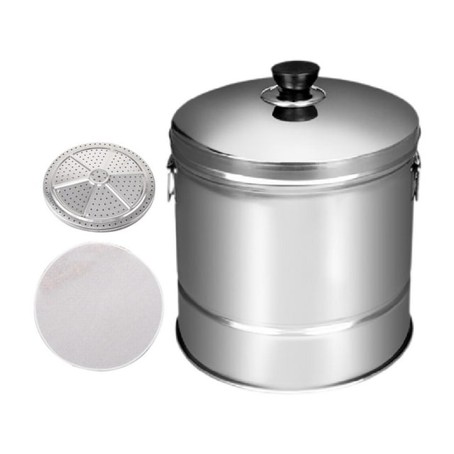 S SERENABLE Stainless Steel Rice Cooker with Inset Draining Basket Dumpling Sushi Bucket M