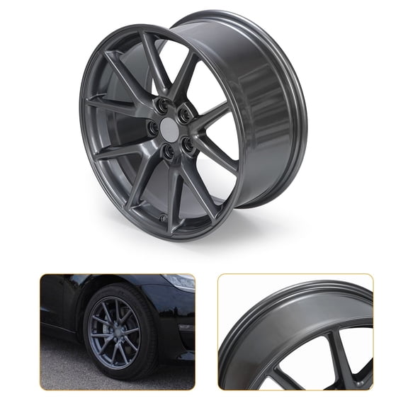 18 x 8.5 inch Light Gunmetal Replacement Wheel Rim for Model 3 2017-2023