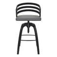 thumbnail image 2 of Armen Living Kiara 32" H Simili Cuir Extra Grand Tabouret Réglable en Gris, 2 of 6