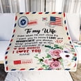 thumbnail image 2 of DAJU Personalized to My Wife Blanket from Husband Floral Air Mail Letter I Love You Wife for Her Birthday Wedding Anniversary Valentines Day Fleece Blanket(50*60inch), 2 of 5