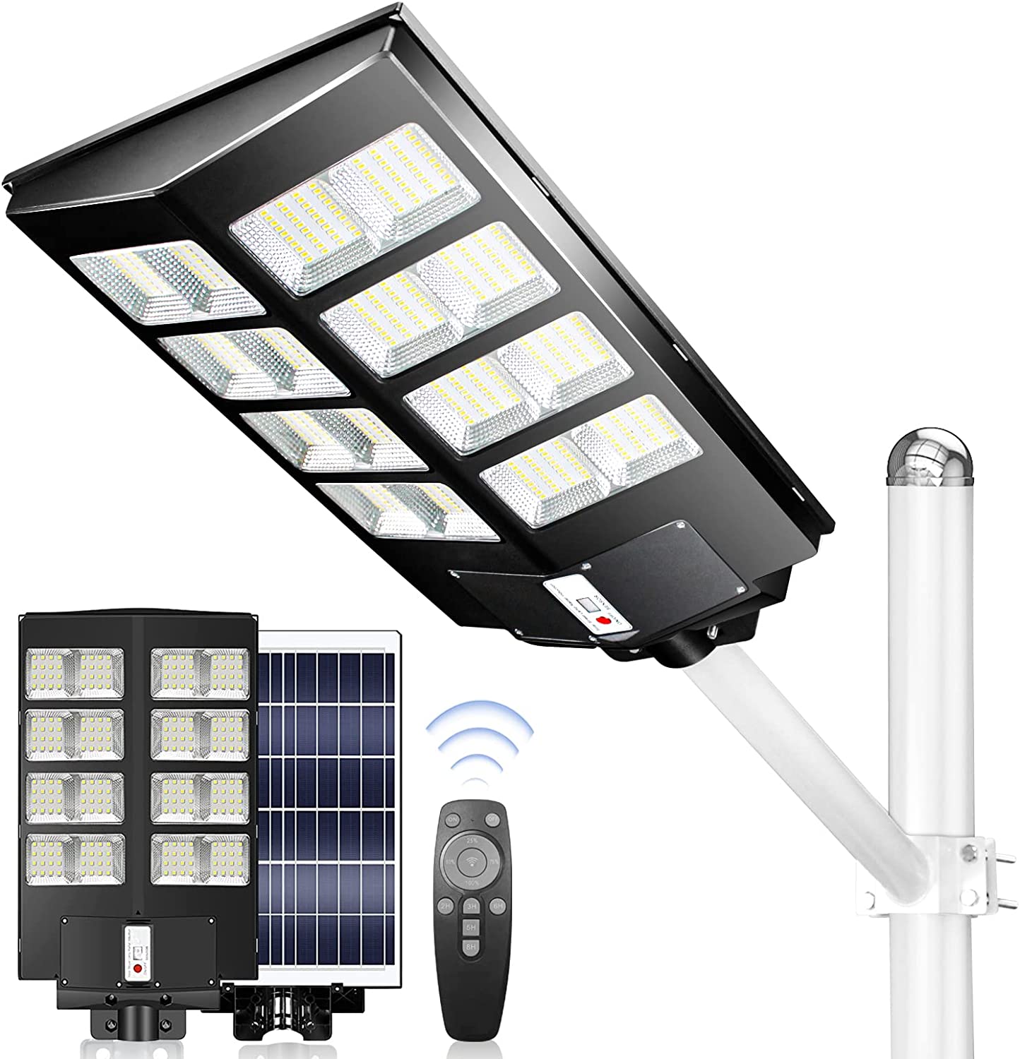 Solar Street Lights Outdoor, 300W Solar Street Light, 30000LM Dusk to Dawn  Commercial LED Flood Lights with Motion Sensor and Remote Control, for  Yard, Garden, Patio