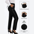 thumbnail image 3 of Business Casual Pants for Women Straight Fit High Waisted Work Pants with Pockets Summer Womens Trousers, 3 of 8