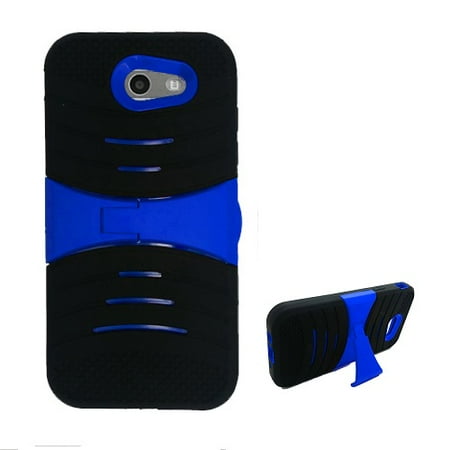 Smartphone Printer Case Phone Case for Straight Talk Samsung Galaxy J3 Luna Pro 4G LTE Prepaid Smartphone, Heavy Duty Hard Armor Cover Case with Kickstand (Blue) ()