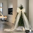 thumbnail image 2 of 20" x 78" Christmas Tree Topper Bow Large Fluffy Tulle Christmas Bow for Car Giant Wreath Wall Decor with Long Streamers for Xmas Home Wedding Car Holiday Decor Supplies, 2 of 5