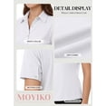 thumbnail image 6 of MOYIKO Womens Button Down Shirts Stretch Short Sleeve Dress Shirts Business Work Fitted Collared Office Basic Blouse, 6 of 7