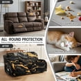 thumbnail image 6 of COEQINE Recliner Sofa Cover Anti-Slip Recliner Protector 8 Pieces 3 Seater Stretch Reclining Couch Cover Polyester Spandex Furniture Protector for Living Room, Marble Black Yellow, 6 of 8