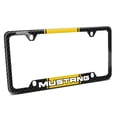 thumbnail image 1 of Ford Mustang Yellow Racing Stripe Black Real Carbon Fiber 50 States License Plate Frame, 1 of 8