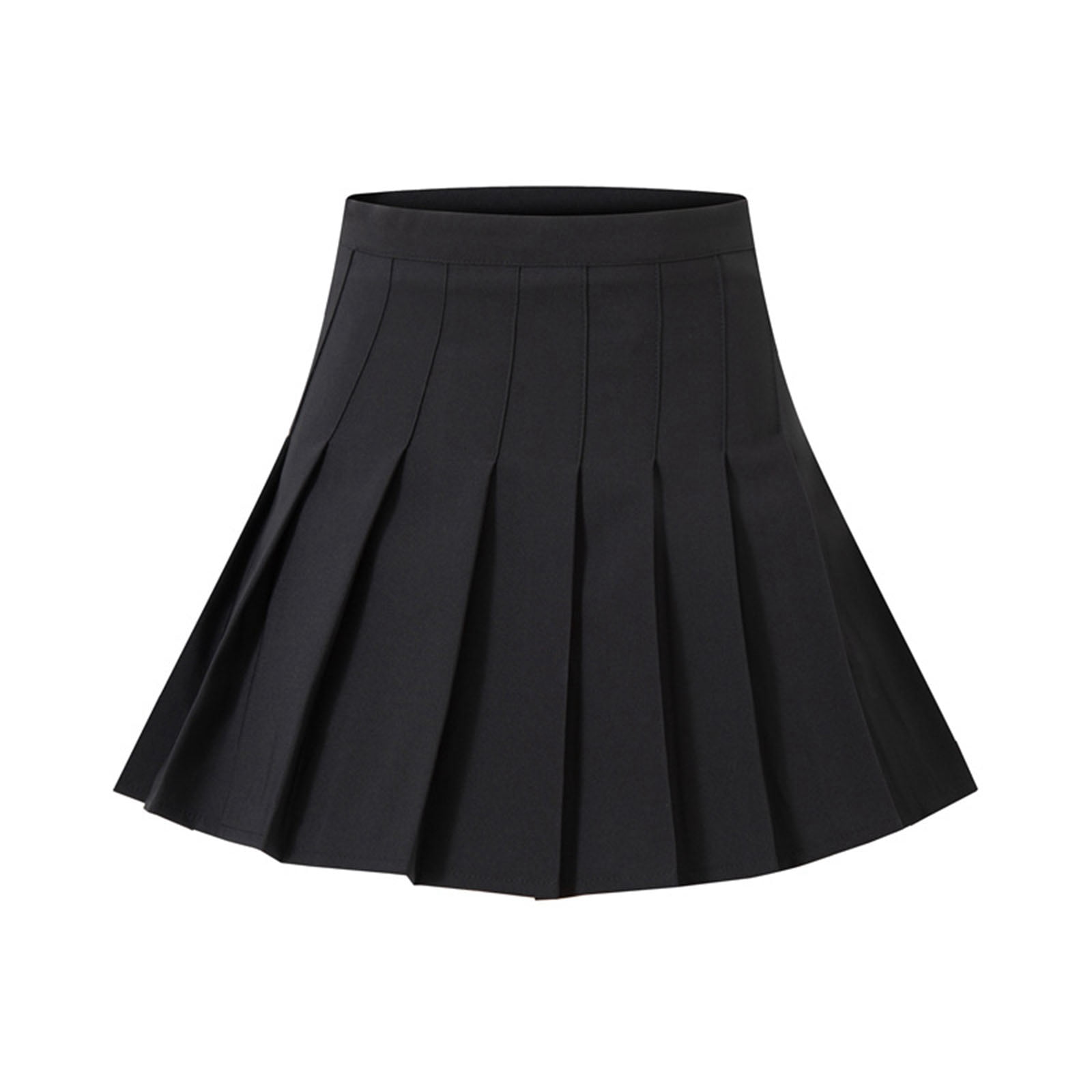 Female Skirt Solid Color High Waist Pleated Skirt Mini Dress Leisure Wear for Women