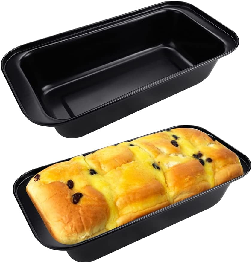 2 Pieces Bread Pan NonStick Black Bread Pans Small Box Bakeware Bread