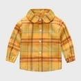 thumbnail image 2 of Odeerbi Toddler Kids Boys Girls Plaid Shirt Fashion Cute Lattice Pattern Print Top Long Sleeve 2025 Casual Shirts Yellow, 2 of 9