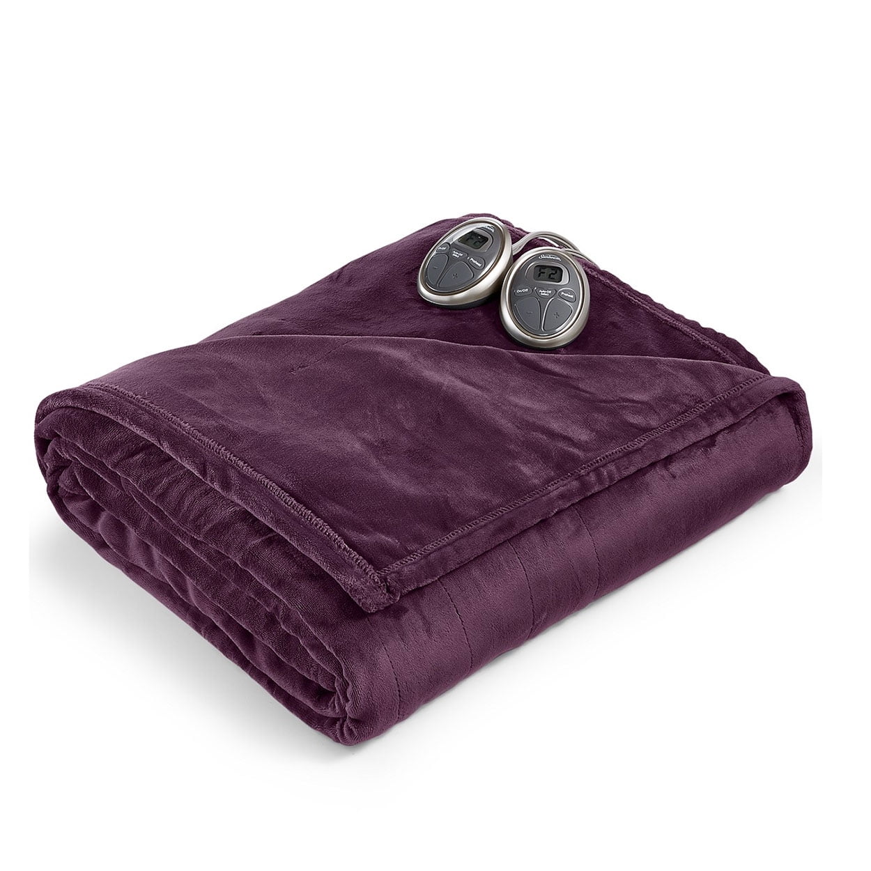 Sunbeam Channeled Velvet Plush Electric Heated Blanket Twin Full Queen King