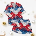 thumbnail image 3 of Kids' 4th Of July Printed Satin Pajama Set Short Sleeve, 3 of 4