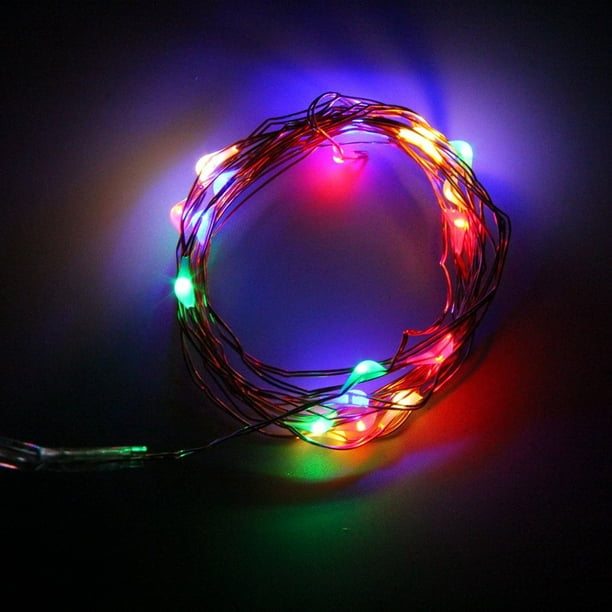 Guirlande lumineuse LED alimentée par piles - 20 LED - 2 m - Avec