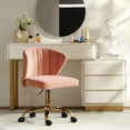 thumbnail image 2 of Velvet Swivel Task Office Chair, Tina's Home Adjustable Rolling Tufted Back Metal Leg Teen Pink, 2 of 9