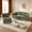 Green, variant on 80" King Size Sleeper Sofa Bed, Plush Corduroy Deep Seat Couch with Independent Chaise & Functional Blanket, Convertible Oversized Lounge,Coffee