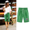 thumbnail image 3 of Pantalones Cortos Casuales para Mujer Día de la Independencia Impreso Elástico de la Cintura, Pantalones Cortos de Verano para Mujeres, 3 of 4