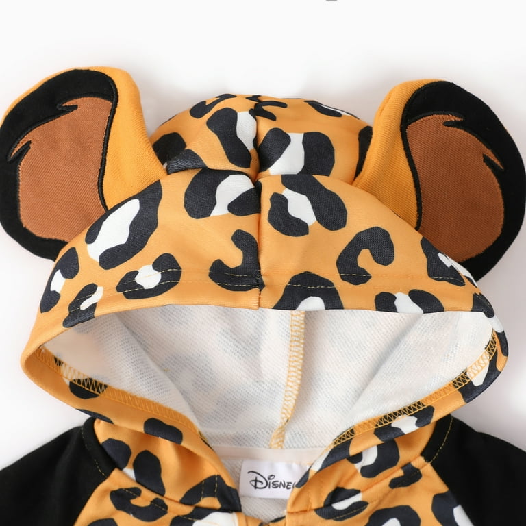 Disney Lion King Boys Girls Jackets Simba Graphic Hoodie with Ears Leopard Print Sweatshirt Jacket Sizes 2 6