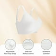 thumbnail image 5 of Smoothing Seamless Full Coverage Bra for Women Wireless Bras with Soft Support Regular and Plus Size Womens No Underwire Deep V Bra Push Up Everyday Bras White 2XL, 5 of 5