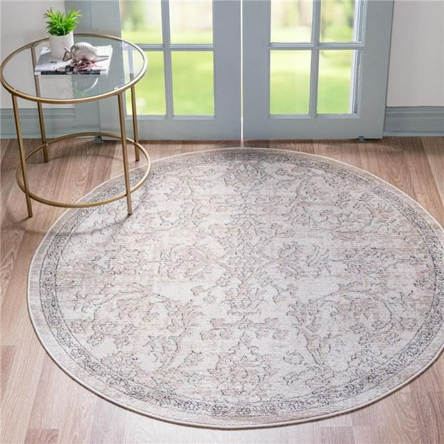 Unique Loom 3147446 3 ft. 3 in. x 3 ft. 3 in. Albany Portland Round Rug, Ivory