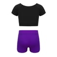 thumbnail image 2 of iiniim Kids Girls Two Piece Sports Active Outfits Short Sleeves Tops with Bottoms Set Gymnastic Dancewear, 2 of 7