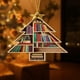 thumbnail image 3 of Adorno navideño de acrílico plano 2D con forma de árbol para libros, estantería, decoración para árbol de Navidad, adornos colgantes novedosos, adornos apilados con libros., 3 of 6