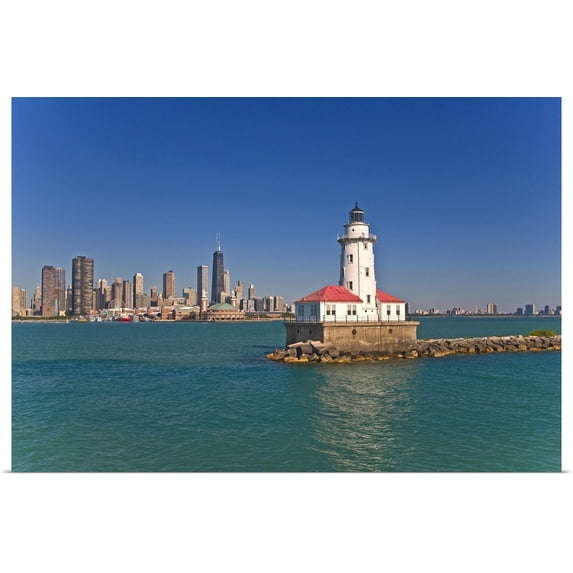 Great BIG Canvas | "Passing by Chicago Harbor Lighthouse" Art Print - 30x20