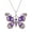 Purple, variant on Sparkly Enamel Painted Crystal Rhinestone Butterfly Pendant Necklace,Purple