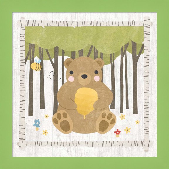 Great Art Now Woodland Hideaway Bear by Moira Hershey, Framed Wall Art, 14W x 14H