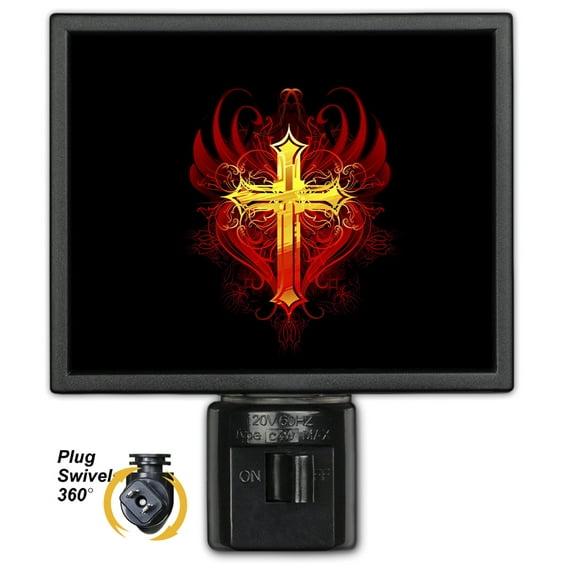 Red & Gold Cross - Night Light