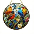 thumbnail image 2 of Clearance! Liulin Stained Glass Window Hanging, Suncatcher Panel with Metal Chain, Bird Suncatcher, Cardinal Suncatcher, Window Suncatcher Hanging Ornaments, Hand-Painted Glass Panel, 7.87 Inch, 2 of 9