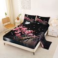 thumbnail image 2 of Homewish Japanese Ink Painting Queen Sheets,Romantic Cherry Blossom Queen Sheet Sets,4 Pieces,1 Flat Sheet, 1 Fitted Sheet and 2 Pillowcases, 2 of 6