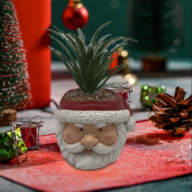 Miniatura de alce navideño, maceta decorativa bonita de resina, Mini recuerdos de fiesta de Navidad