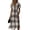 Brown, variant on Women's Plaid Mini Dress with V-Neck Short Sleeve - Gingham Summer Dress, Loose Flowy Beach Party Outfit, Preppy Comfy Vacation Top,Green,M