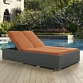 thumbnail image 4 of Modway Sojourn Aluminum Rattan Fabric Patio Double Chaise in Chocolate/Tuscan, 4 of 6