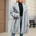thumbnail image 4 of DAFPZW Long Faux Fur Coat for Women Fall Winter Trench Coat Casual Shaggy Fluffy Jacket Warm Cardigan Outerwear, 4 of 9