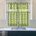 thumbnail image 3 of Kitchen Curtains 36 Inch Short - 3 Panel Set, Kiwi Fruit Cartoon Pattern, Rod Pocket Window Curtain, 100% Polyester for Farmhouse, Cafe, Living Room, Bedroom, Easy Wash, 3 of 6