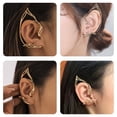 thumbnail image 4 of 1 par de pendientes de puño para mujer, pendientes de elfo, pendientes elegantes para envolver alrededor del oído, 4 of 5