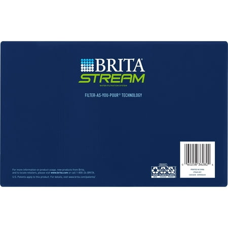 Brita Large 12 Cup Stream Filter As You Pour Water Pitcher with 1 Stream Filter, BPA Free, Cascade, Bordeaux